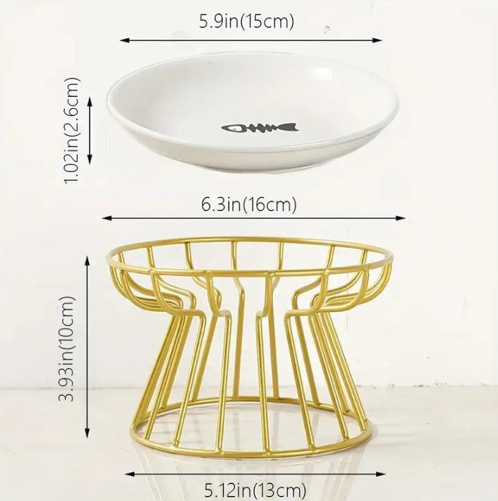 Plato Elevado Ceramica Estilo Europeo Para Perros Y Gatos