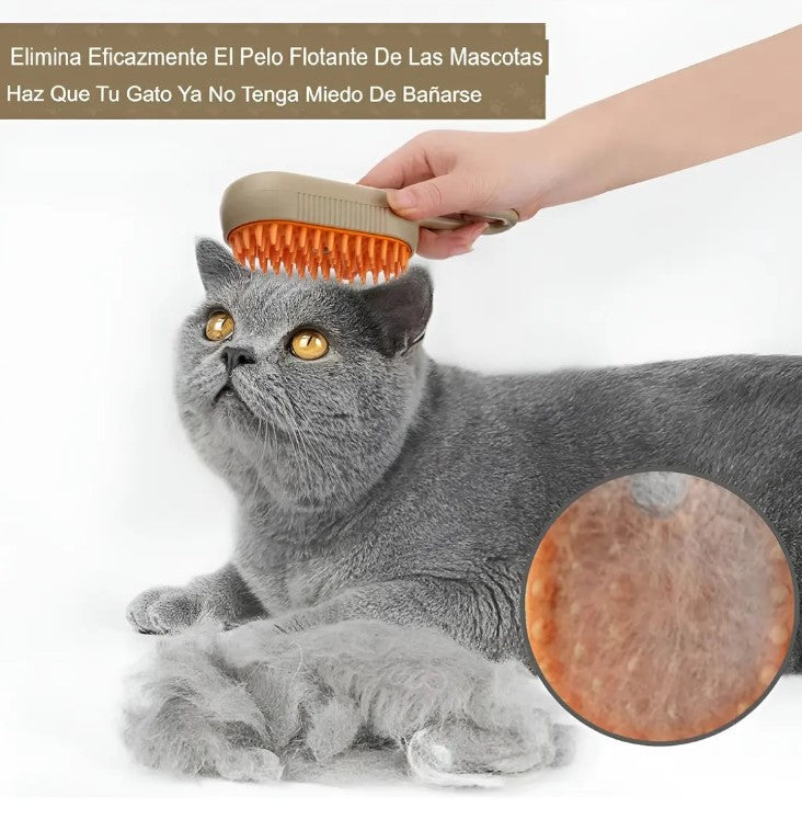 Cepillo de Vapor 3 en 1 para Perros y Gatos