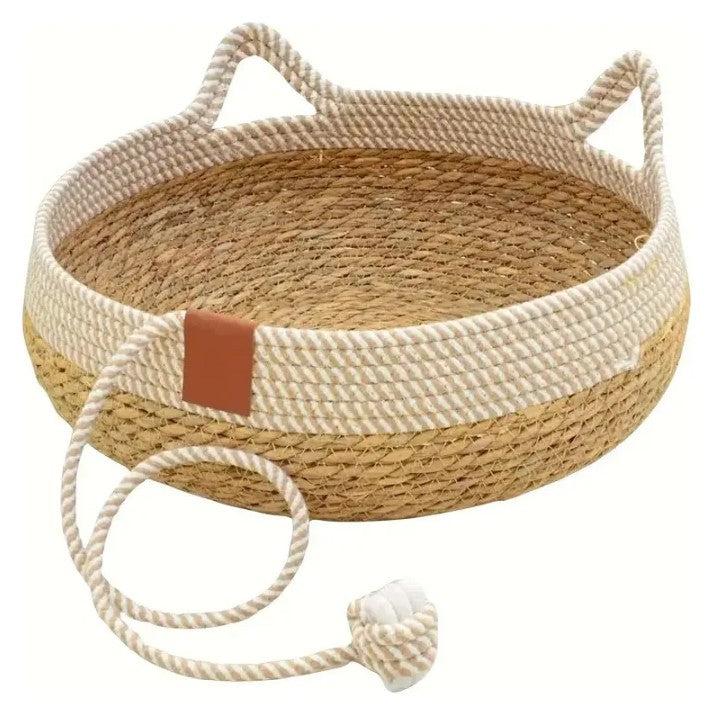 🐾 Cama Para Perro y Gato Suave Diseño Ratán Natural