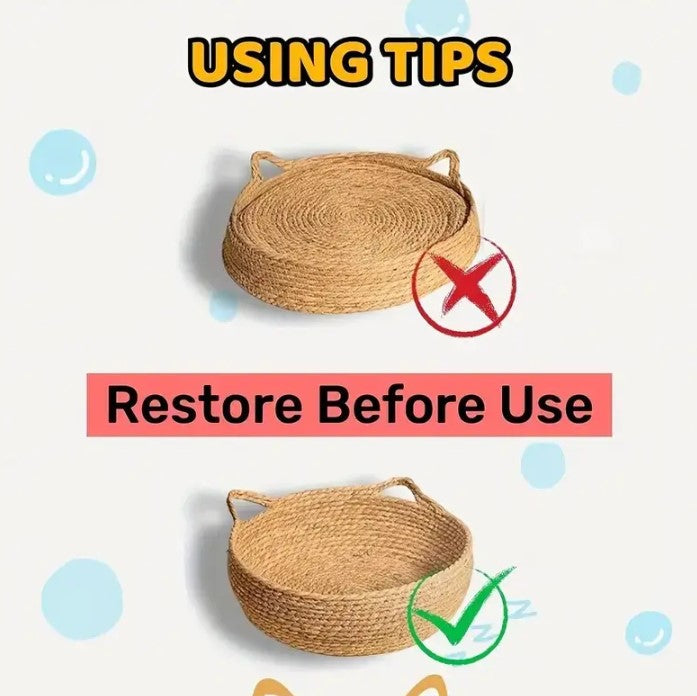 🐾 Cama Para Perro y Gato Suave Diseño Ratán Natural
