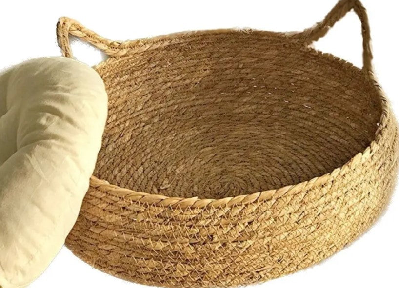 🐾 Cama Para Perro y Gato Suave Diseño Ratán Natural