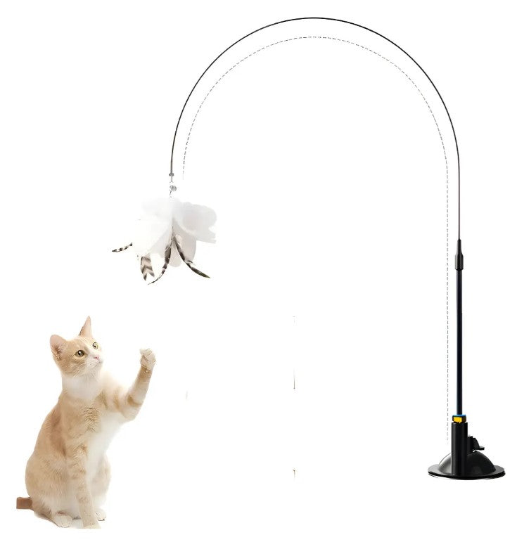 🐾 Juguete de Palo Interactivo con Plumas y Ventosa 3 pcs Para Gatos