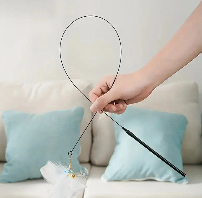🐾 Juguete de Palo Interactivo con Plumas y Ventosa 3 pcs Para Gatos