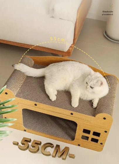 🐾 Rascador Grande de Cartón Tipo Casa Para Gatos Antiestrés