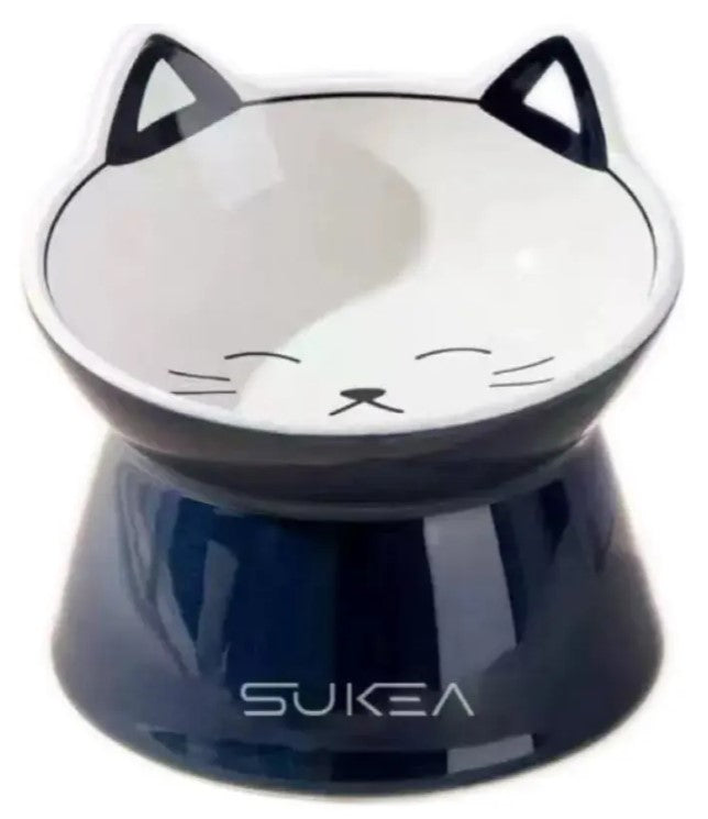 🐾 Plato de Cerámica Azul Para Perros y Gatos