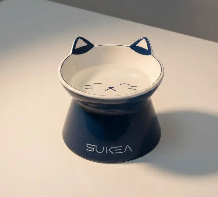 🐾 Plato de Cerámica Azul Para Perros y Gatos