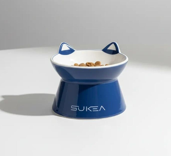 🐾 Plato de Cerámica Azul Para Perros y Gatos