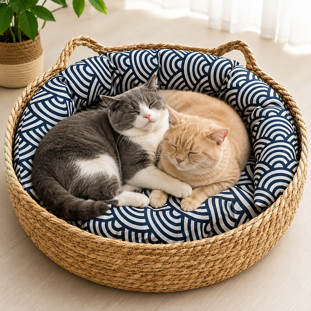 🐾 Cama Para Perro y Gato Suave Diseño Ratán Natural