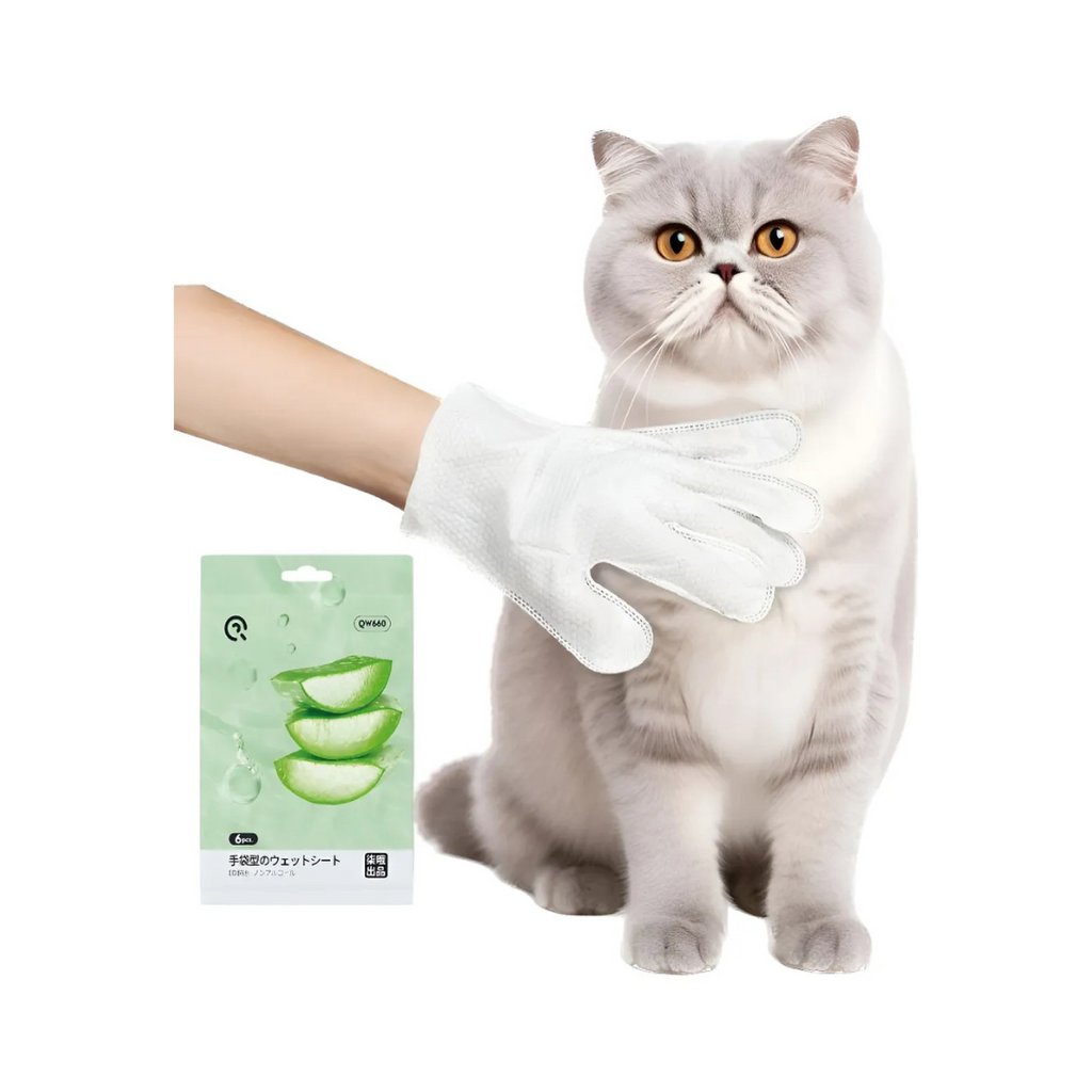🐾 Guantes Desechables de Limpieza con Aloe Vera 6 pcs Para Mascotas