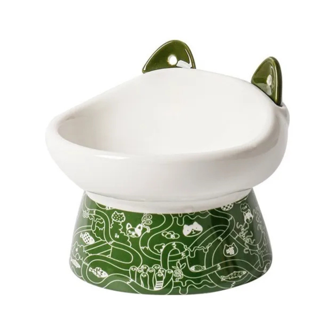 🐾 Plato Cerámica Orejas Tipo Cuchara Para Mascota Perro Gato