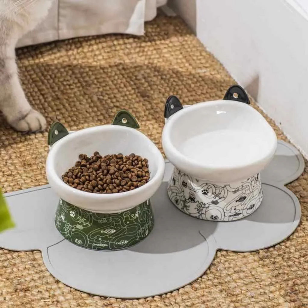 🐾 Plato Cerámica Orejas Tipo Cuchara Para Mascota Perro Gato