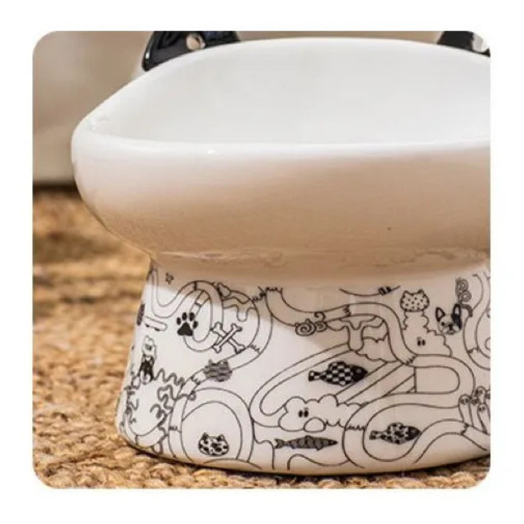 🐾 Plato Cerámica Orejas Tipo Cuchara Para Mascota Perro Gato