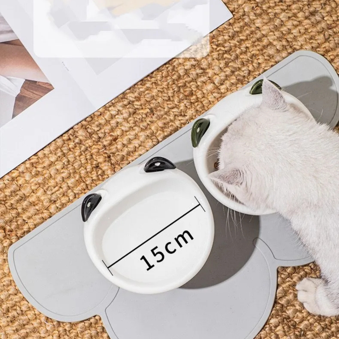 🐾 Plato Cerámica Orejas Tipo Cuchara Para Mascota Perro Gato