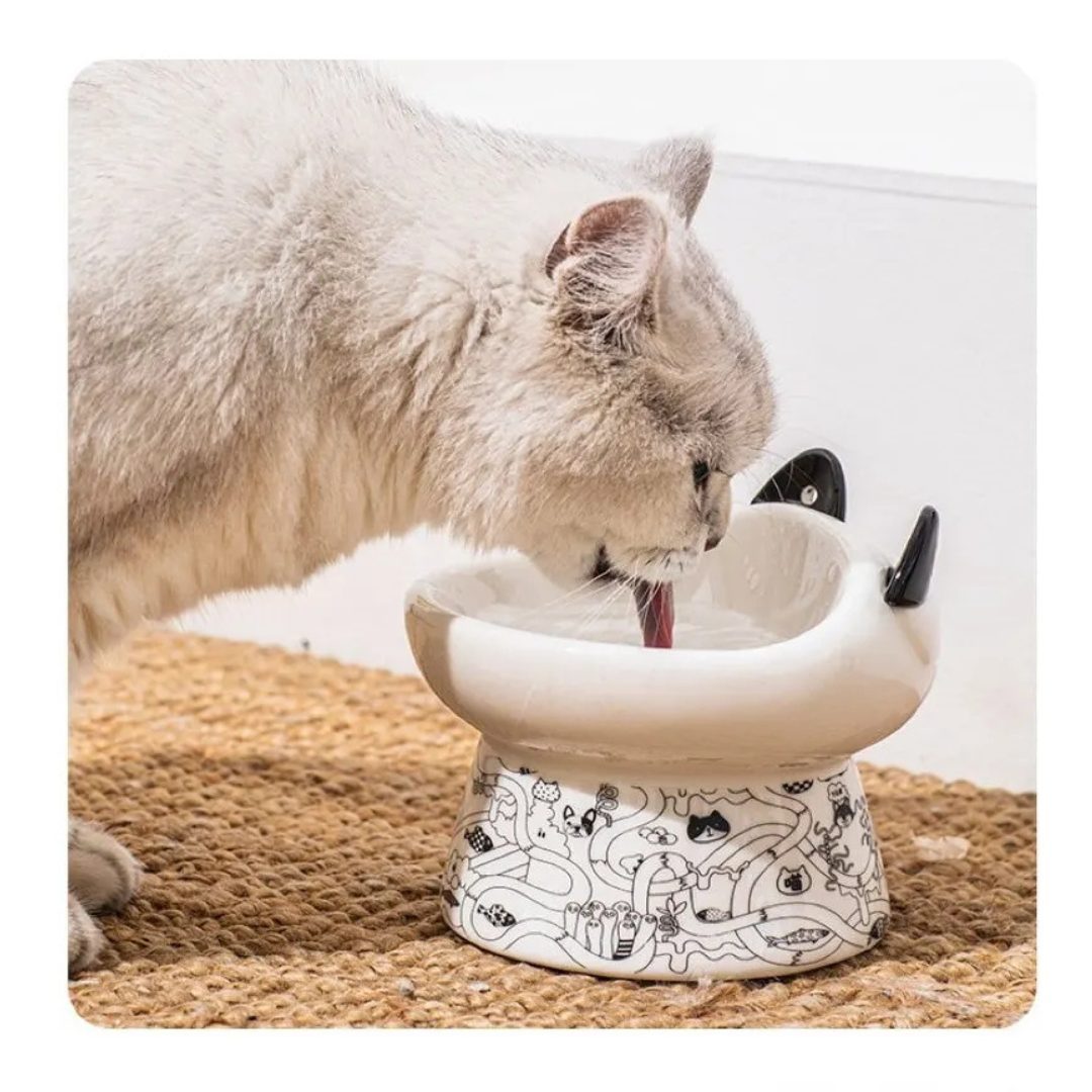 🐾 Plato Cerámica Orejas Tipo Cuchara Para Mascota Perro Gato
