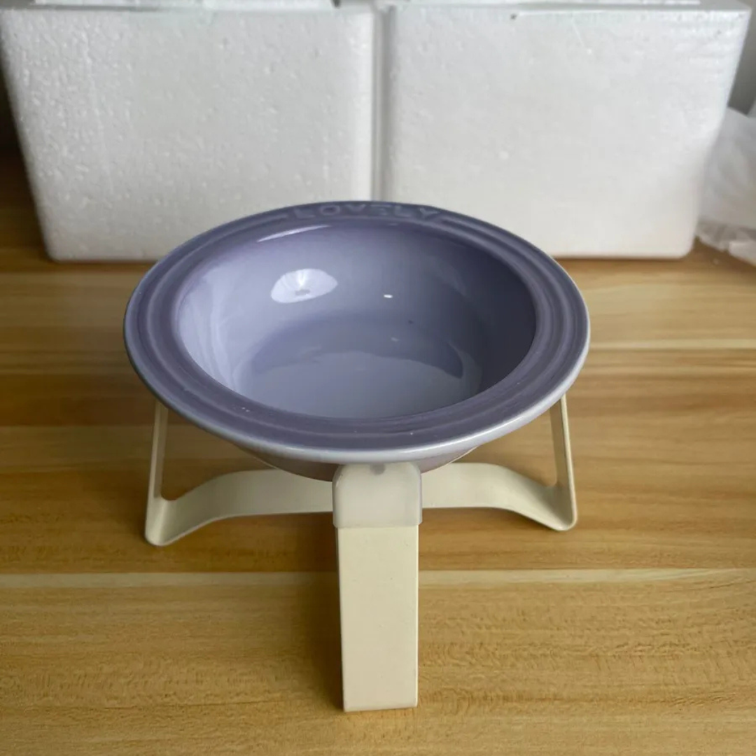 🐾 Plato Cerámica S Elevada Para Mascota Gato Perro Pequeño