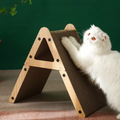 🐾 Rascador Triángulo de Cartón y Madera para Gatos