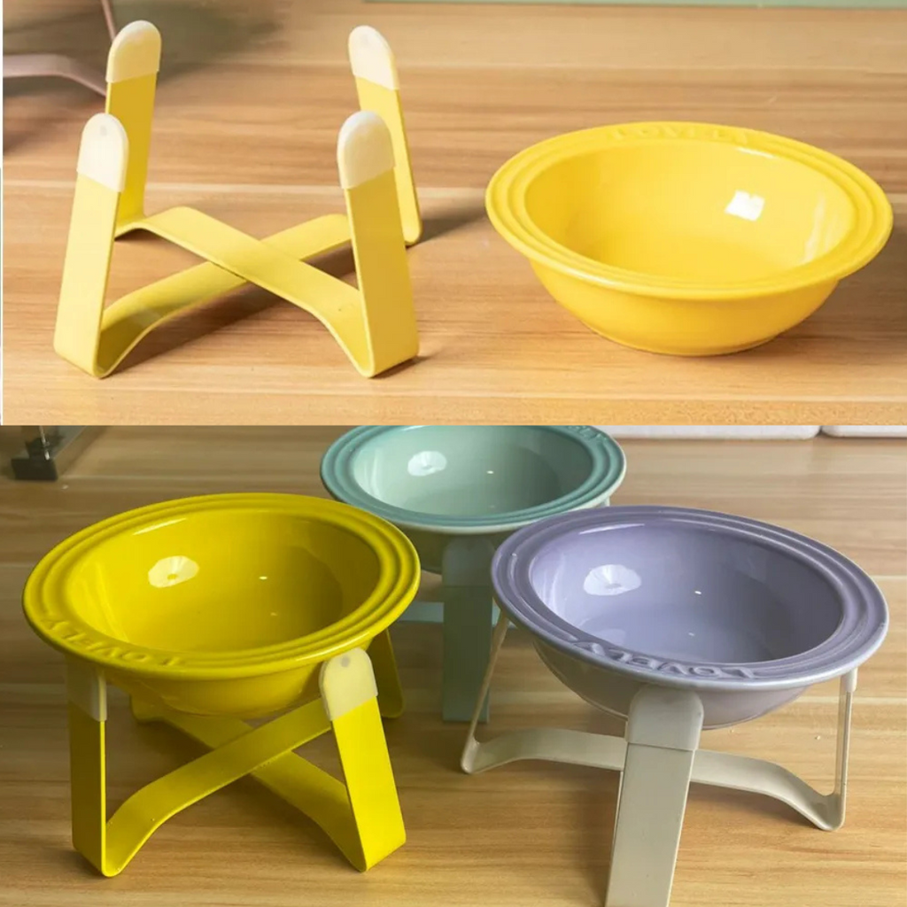 🐾 Plato Cerámica S Elevada Para Mascota Gato Perro Pequeño